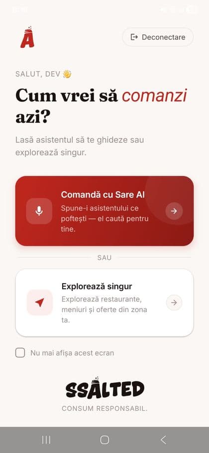 SSALTED — ecran principal